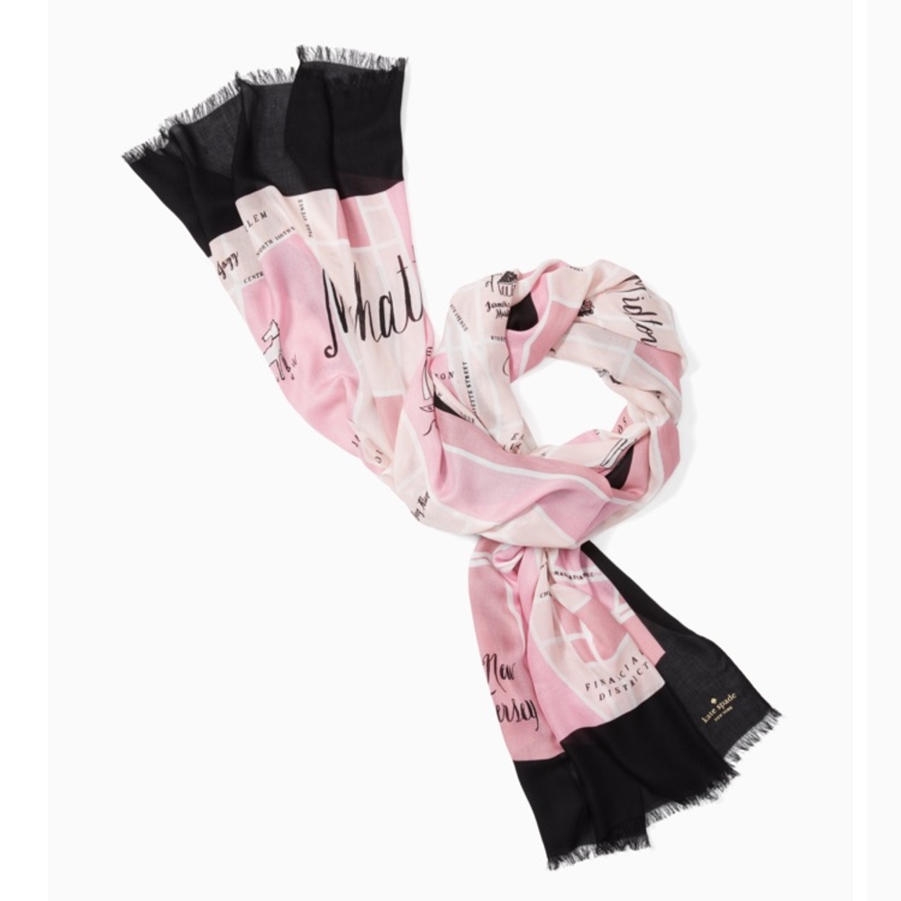 ♠️ Kate Spade New York Pink Manhattan Map Scarf ♠️
